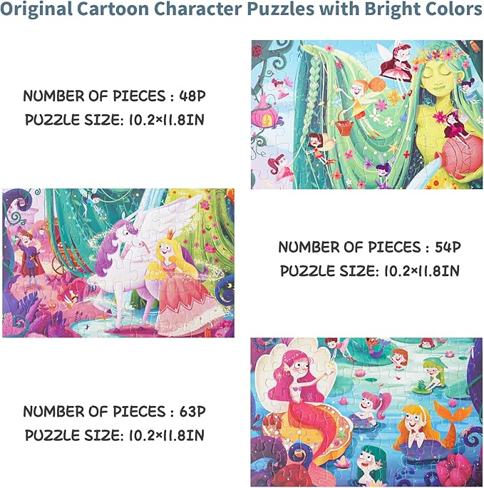 TOI Leveled Puzzles for Kids Aged 3.5 and Up, Toddler Puzzle Preschool Learning Jigsaw Puzzles, Large Pieces Educational Game for Boys Girls, Cognitive Story Step 4