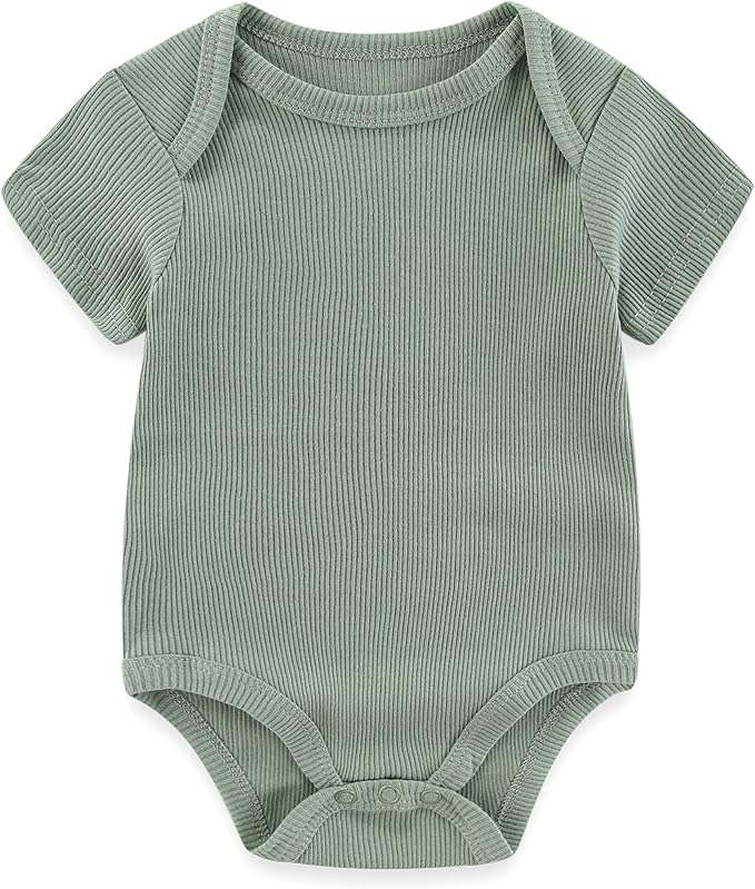 Kiddiezoom Newborn Baby Unisex Cotton One-Piece Bodysuits Baby Gift 5-Pack Baby Clothes