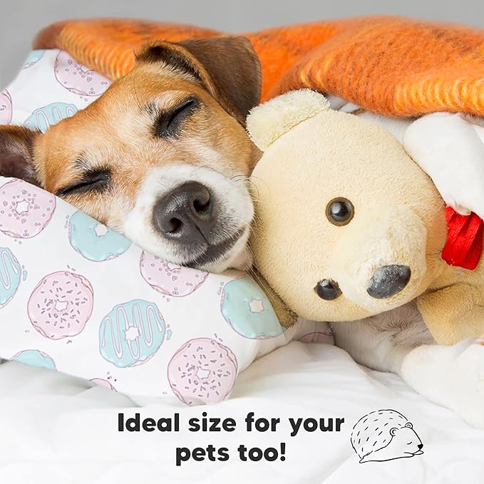 Toddler Pillow with Pillowcase - 13x18 My Little Dreamy Kids Travel Bed Pillows for Sleeping, Organic Cotton Small Pillowcase, Soft & Breathable, Machine Washable, Toddlers 2-5 Years Old (Donuts)