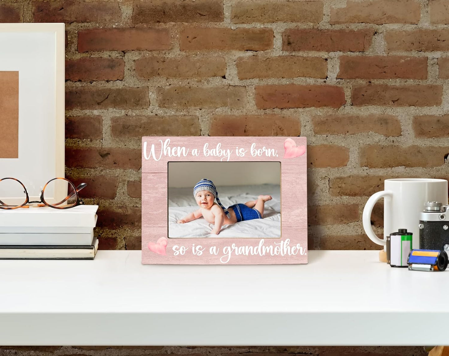 Baby Picture Frame, Ultrasound Picture Frames, When a Baby is Born So is a Grandmother, New Grandmother Gifts First Time 2025, Photo Frame 4x6(pink)