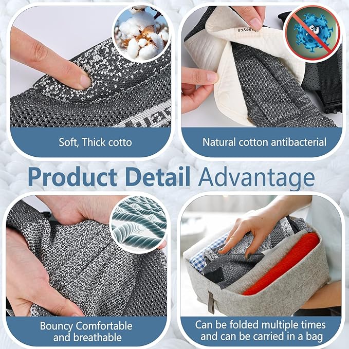 Baby Carrier Newborn to Toddler, Ergonomic, Breathable and Lightweight Newborn Carrier, Infant Carrier for 7-33 lbs, Easy Adjustable, Soft, Gray