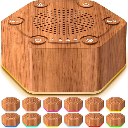 Sound White Noise Machines High Fidelity 30 Unique Non-Looping Soothing Sounds 12 Colors Night Light 4 Timers 10-Level Brightness 32-Level Volume and Memory Function