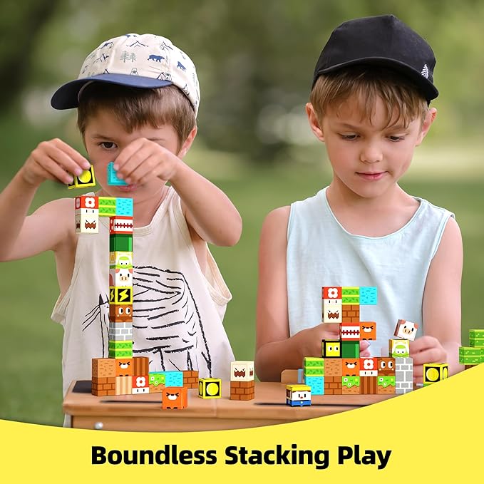 GobiDex Magnetic Blocks Kids Building Toys for Boys Girls 3+, Game-Based Build MagWonder with Magnet Construction Toys, Upgraded STEM Sensory Gift for Birthday (1 inch)