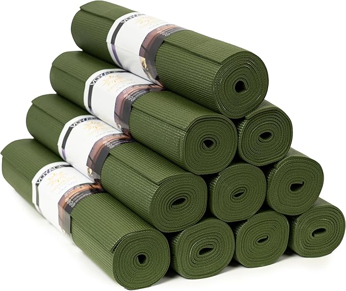Sunshine Yoga Voyage Yoga Mat, 10 Pack, 72" x 24" Professional Studio and Gym Bulk Yoga Mats, 5mm Thick, Durable, Anti-Tear, Non Slip Fitness and Exercise Mats