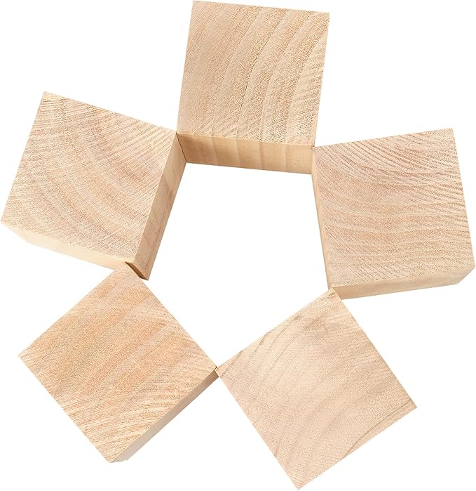 JAPCHET Pack of 60 Wooden Cubes, 2 Inch Natural Unfinished Wood Blocks, Blank Wood Cubes Blocks for DIY Crafts, Puzzle Making, Painting, Carving