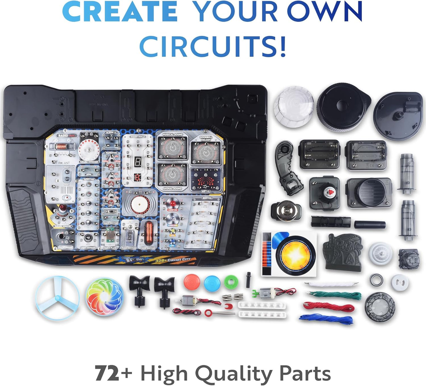 Playz Advanced Electrical Circuit Board Engineering Kit for Kids with 328+ STEM Projects on Electricity, Voltage, Currents, Resistance, & Magnetic Science | Gift for Children Age 8-13+