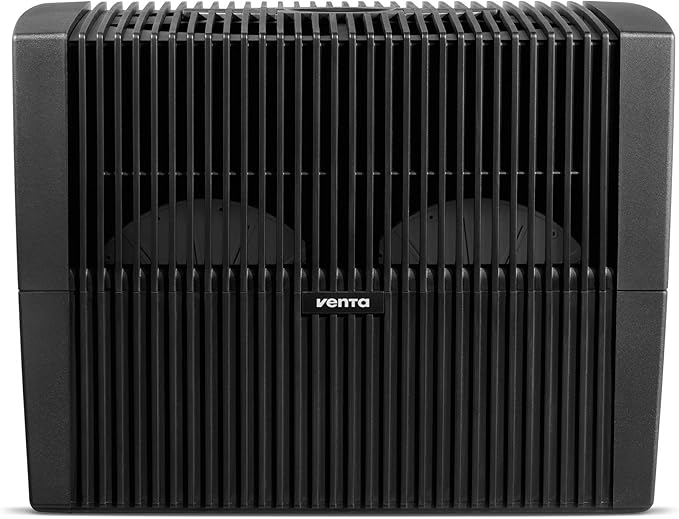 Venta LW45 Comfort Plus Humidifier in Black - Filter-Free Evaporative Humidifier for Spaces up to 645 ft²