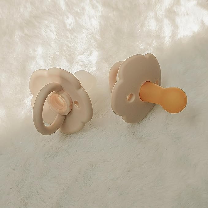 Moonkie Pacifiers Set of 2 | One-Piece Design Baby Pacifier with Large Air Holes | BPA-Free Silicone | Safe for Babies 0-6 Months