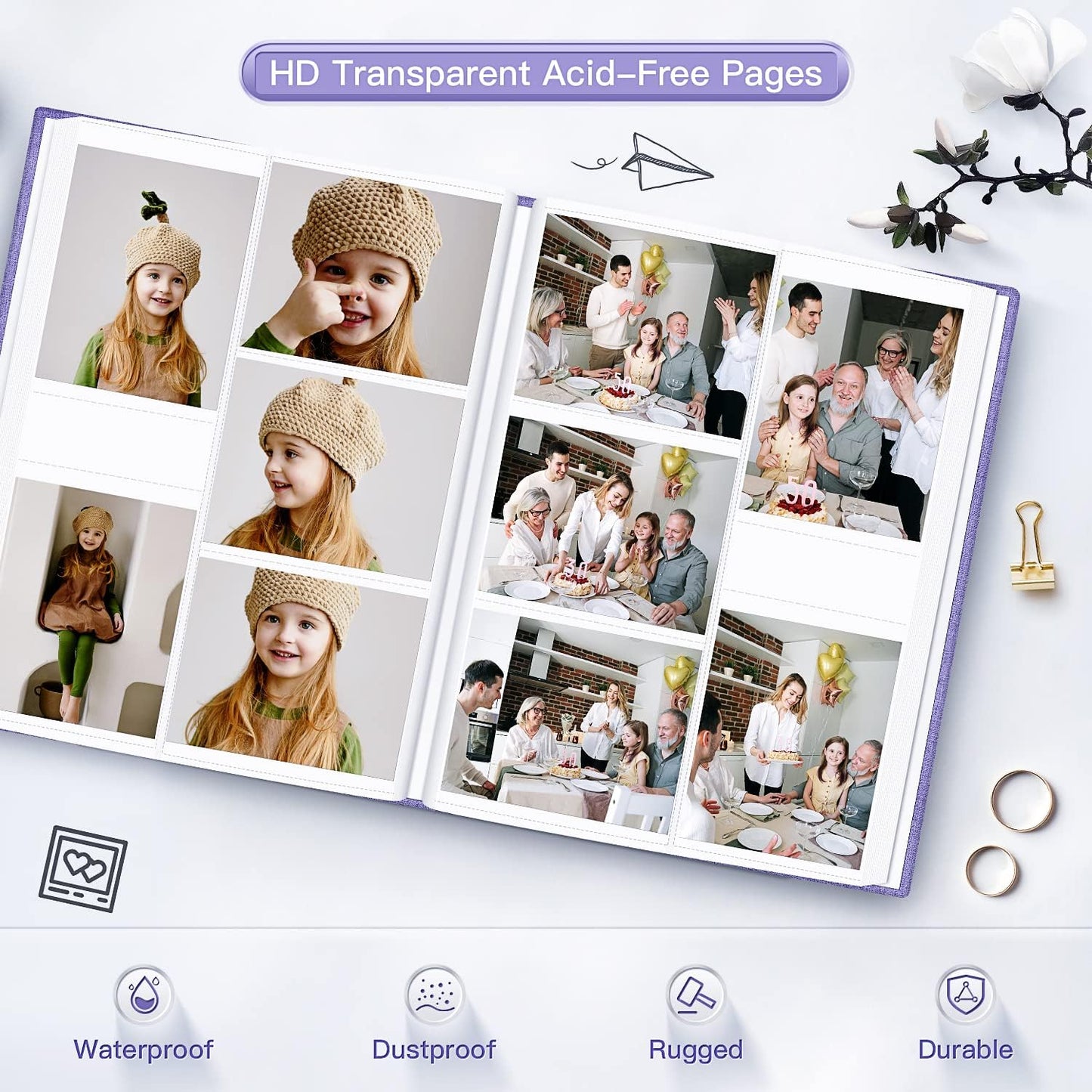 popotop Photo Album 4x6-600 Photos Photo Books with 600 Horizontal and Vertical Pockets,Linen Cover Albums for Family Wedding Anniversary Baby Vacation Pictures