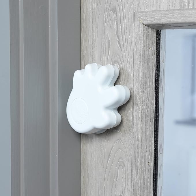 Happy Hands Anti Slam Child Door Safety Finger Trap Stoppers - 2 Pack … (White)