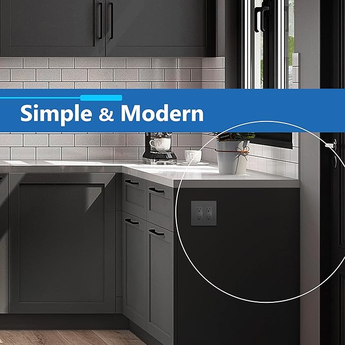 LIDER Matte Finish Decorator Switch Cover, Screwless Wall Plate, Mid-Size 2-Gang 4.88" x 4.92", Unbreakable Polycarbonate Thermoplastic, UL Listed, LSWP-32M-SG, Space Gray