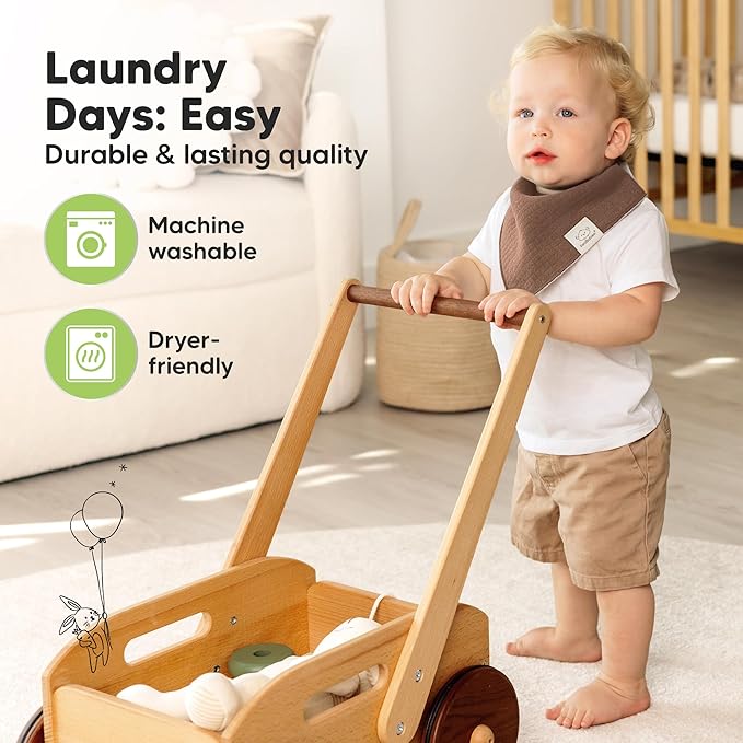 KeaBabies 8-Pack Bandana Bibs for Baby Girls, Boys - Organic Cotton Baby Bibs for Drooling & Teething Newborn, Toddler, Infant 0-36 months, Extra Soft, Absorbent Cloth with Snaps (Rosewood/Quin)