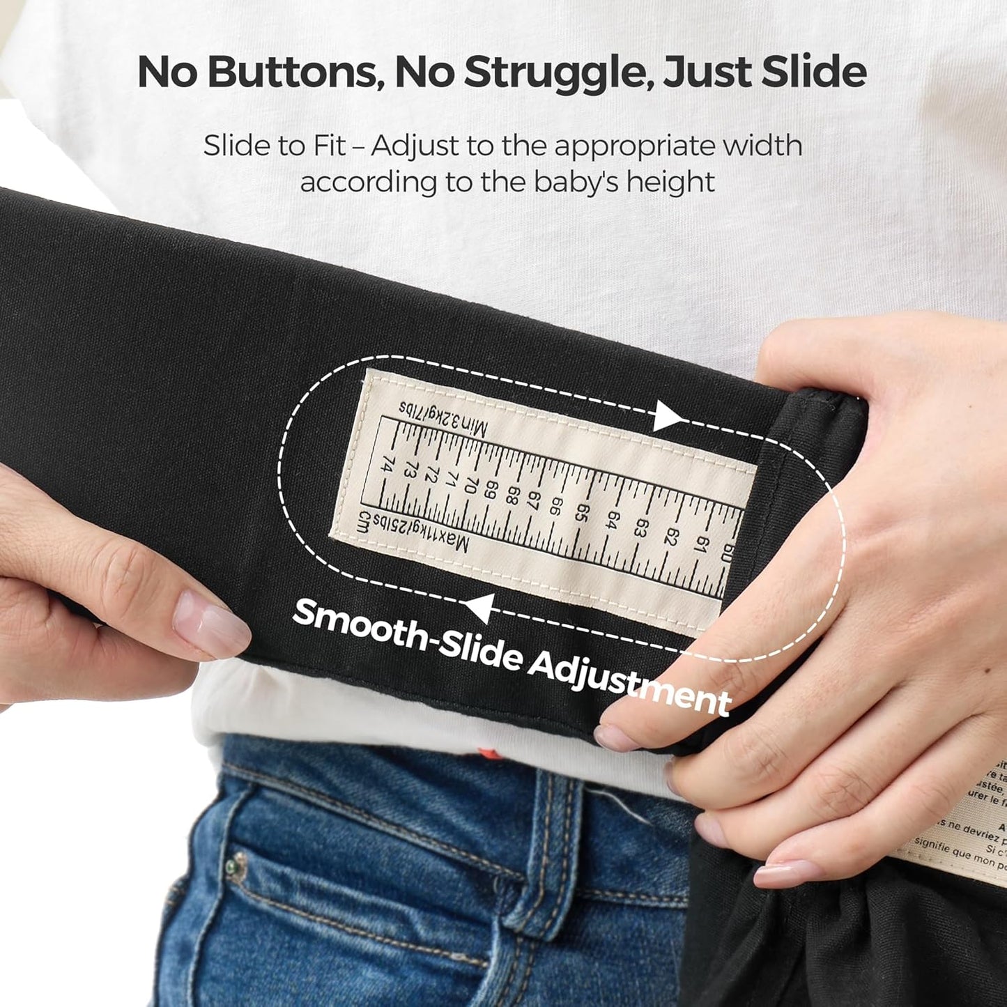 Momcozy Newborn Carrier WeeSnug- Lightweight and Cozy Comfort for 7-25 lbs, Ergonomic Cross-Back Support, Effortless to Put On, Hands-Free Baby Carrier with Lumbar Support, Black