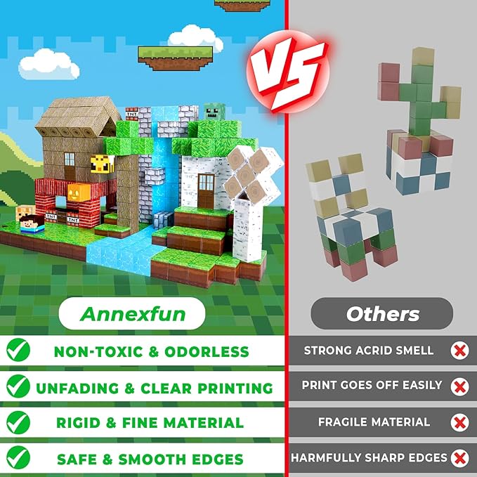 Magnetic Blocks-100PCS Magnetic Building Blocks, Magnetic Tiles Kids Build Cubes 2025 Upgraded STEM Game Toys, Christmas Birthday Gifts for Boys & Girls Ages 3+