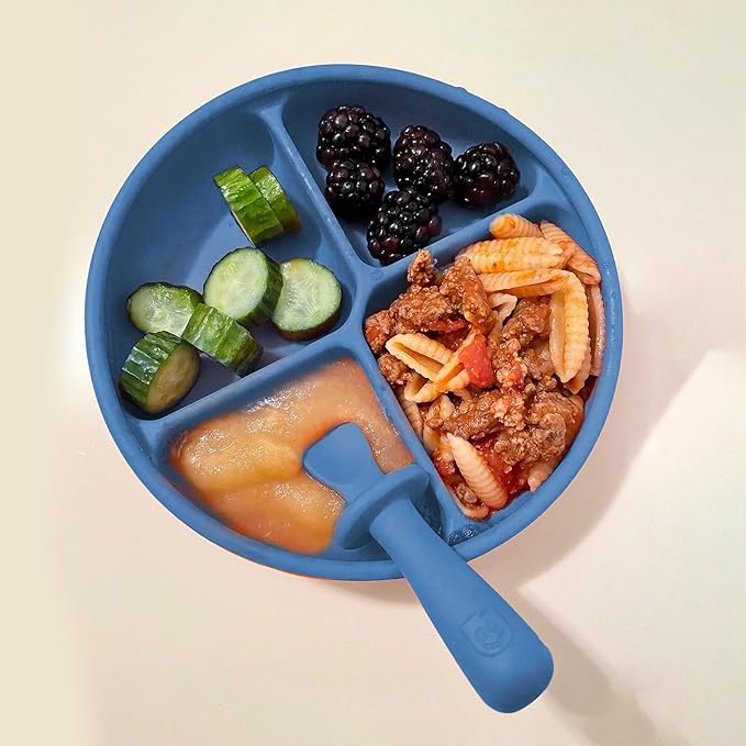 TalkTools Itsy Plate Must-Have Silicone Baby Plates with Suction | Non-Toxic Toddler Feeding Plate | Divided Portion Control Tray | BPA-Free, Easy-Clean, Travel-Friendly Baby Dishware - Made in USA