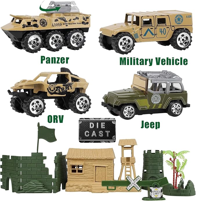 TOY Life 95 PCS Army Men Toys, Toy Soldiers for Boys, Plastic Action Figures, Soldier Guys Military Playset, Gift for Boy