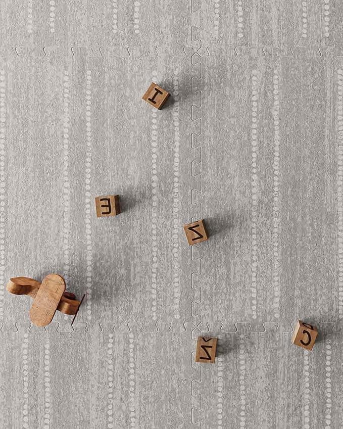 House of Noa Baby Play Mat – 4x6 Dove Aspen – Set of 6 Tiles – Cushioned EVA Foam Play Mat for Floor, Soft Interlocking Baby Crawling Mats for Hard Floors