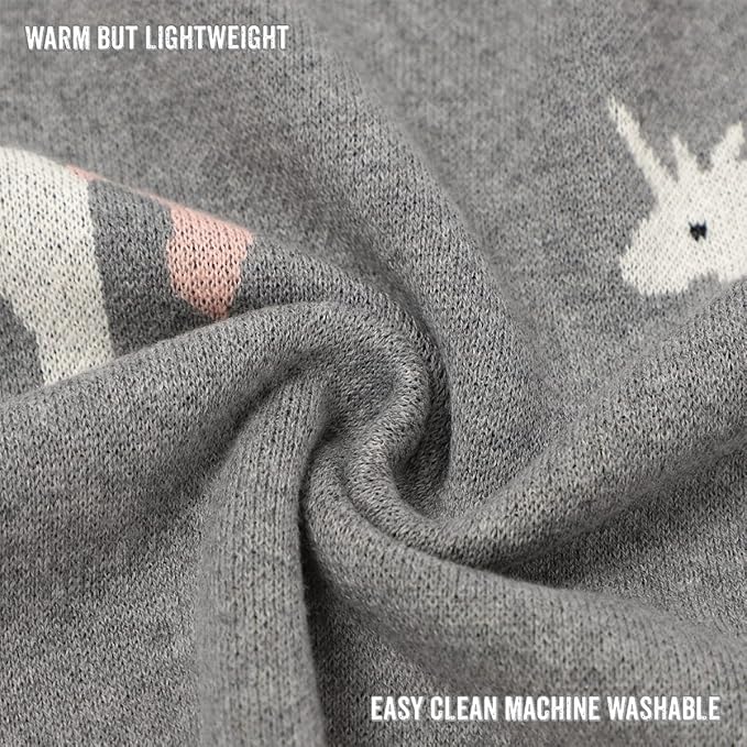 Cotton Baby Swaddle Blanket for Girls and Boys - Buttery Soft Cozy Receiving Swaddle Crib Stroller Blanket for Shower Gift Registry for Newborns, Infants, Toddlers (Unicorn - Grey)