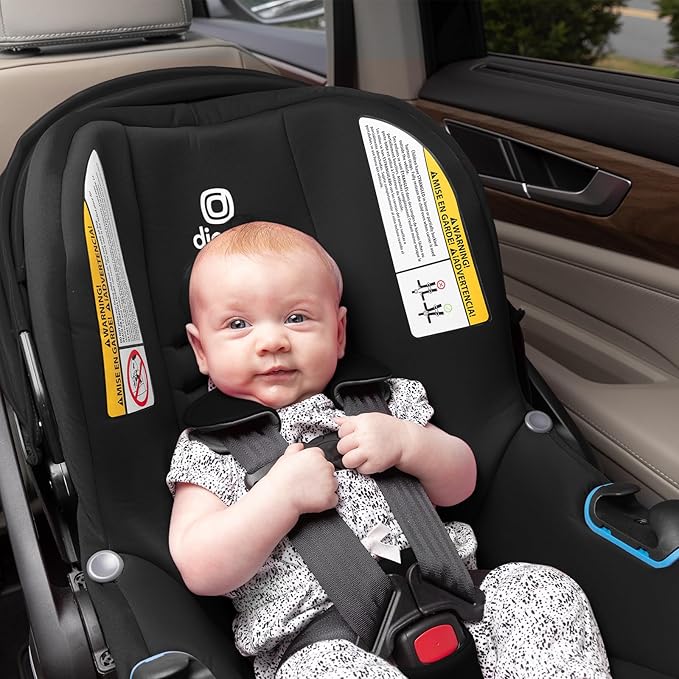 Diono LiteClik30 XT SafePlus Infant Car Seat and Base, Rear-Facing for Infants 4-30lbs, SafePlus Engineering, with Infant Insert, UPF 50+ Sunshade (Black Storm)