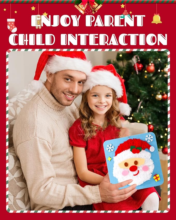 PupuMiao Sewing Kit for Kids DIY Embroidery Sewing Kit Cute Animal Sewing Projects Easy Crafts with English Instructions, Perfect for Beginners, Girls Boys Ages 4-12 (Christmas Theme)