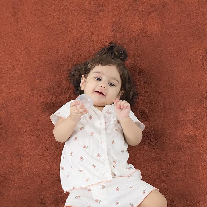 1.3" Thick Baby Floor Play Mat 50x50, Basic Padded Foam Mat for Tummy Time Crawling, Non Slip Cushioned for Babies Toddlers Infants Kids (Coral)