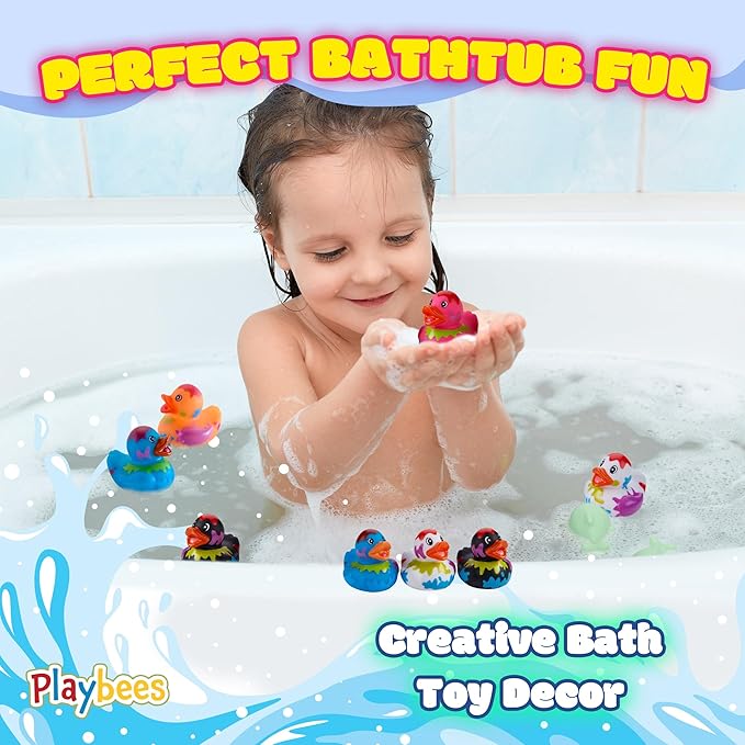 Playbees Splat Jeep Ducks for Ducking - 12 Pack - Duck Duck Jeep Rubber Ducks for Mini Baby Stocking Stuffers, Stress Relief, Bath Toy, Christmas Duck Toys