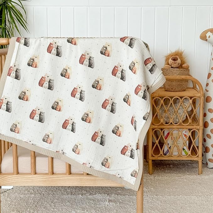 Personalized Baby Blanket with Name – Handmade 100% Organic Cotton Newborn Gift | Custom Knit Blanket for Boys, Girls, Kids & Baby Showers