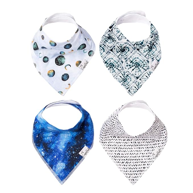 Copper Pearl Baby Bandana Drool Bibs for Drooling and Teething 4 Pack Gift Set Galaxy