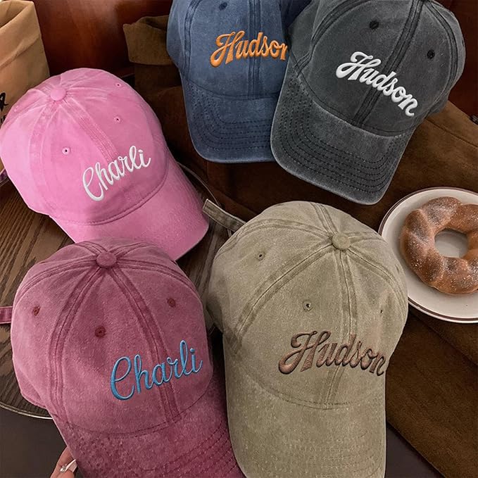 Custom Name Toddler Baseball Cap, Personalized Boys Girls Cotton Embroidered Hat, Trucker Hat for Kids Adults