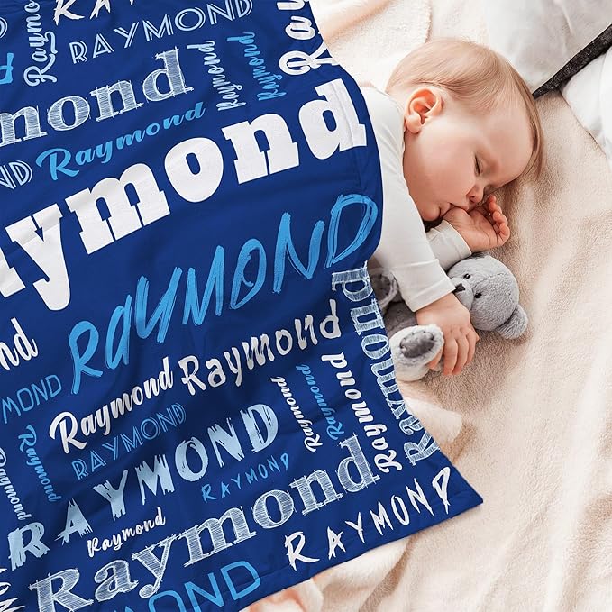 Personalized Baby Blanket with Name Customized Gift for Baby Shower Christmas Birthday New Mom Custom Name Blanket for Boy Girl Newborn
