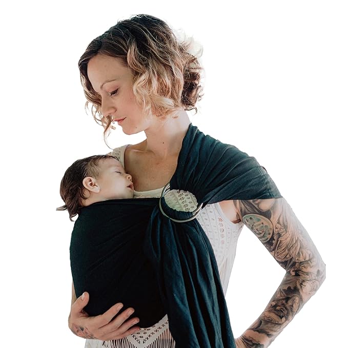 Nalakai Luxury Ring Sling Baby Carrier, Soft Linen Blend Baby Sling, Baby Wrap, Wear Your Little One Close to Your Heart, Longer Length