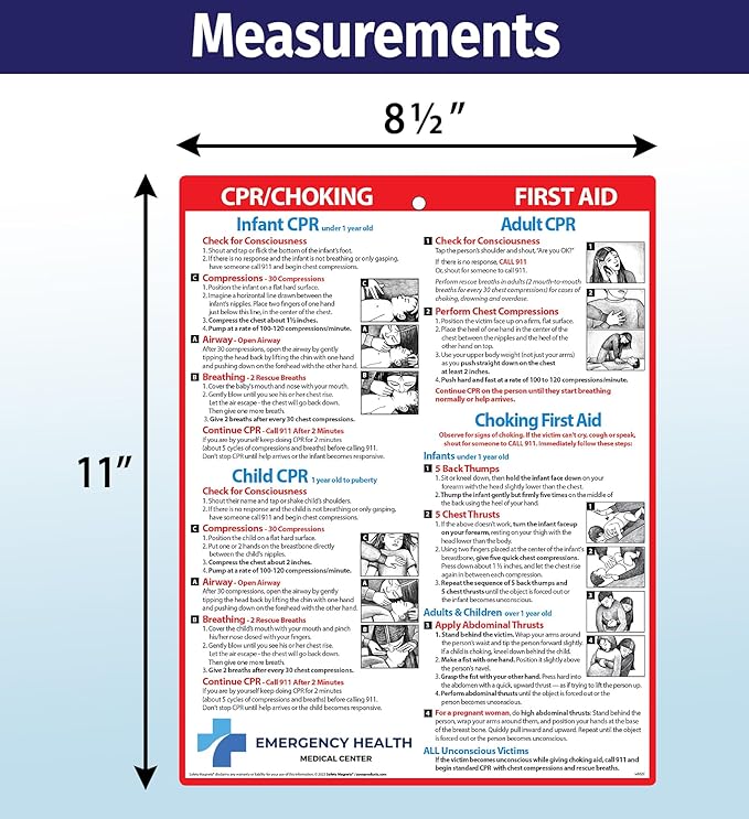 Safety Magnets by ZOCO – 250-Pack Custom CPR & Choking First Aid Magnet – 8.5"x11" Laminated Cards – Personalized with Logo – Branded Safety Handout for Offices, Caregivers & Healthcare