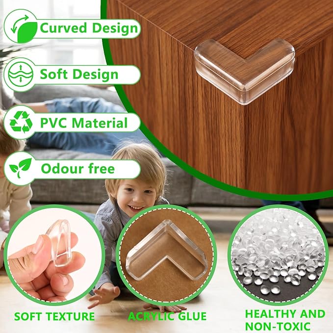 Baby Corner Protector Corner Protector Baby Furniture Corner Protection Transparent Cover Sharp Furniture and Table Top Edges with Adhesive 16 Pack(L-Shaped)