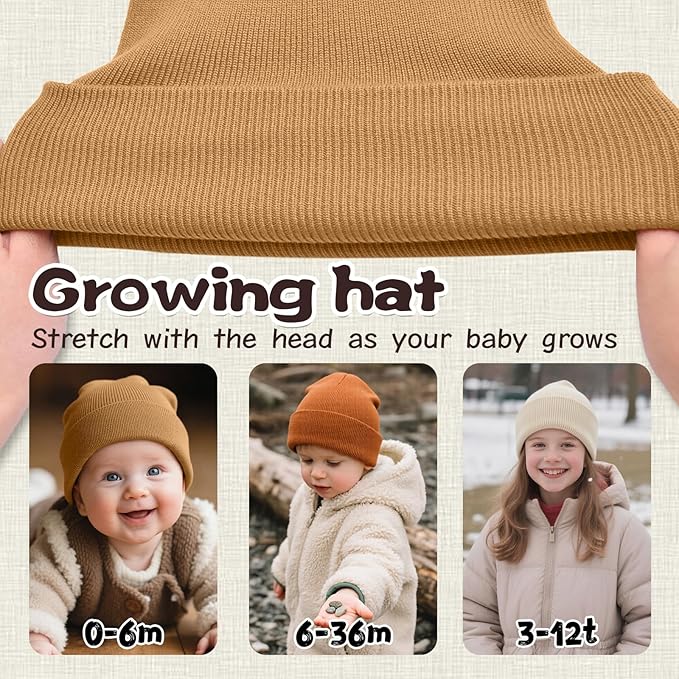 ZOORON Toddler Beanie Baby Beanies for Boys Girls Kids Winter Hats Children Knit Warm Caps 0-12years
