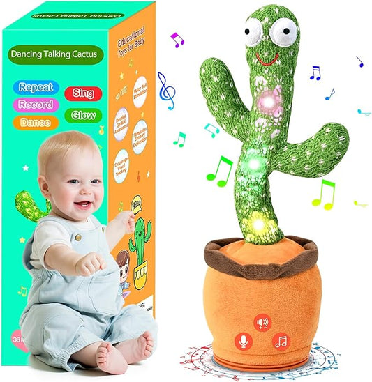 Talking Cactus Toys for Baby,Dancing Singing Cactus Mimicking Toy Gifts for Infant Kids Boys Girls Easter Basket Stuffers with 120 English Songs,Adjustable Volume,Recording Repeating,Green