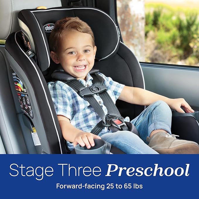 Chicco Fit4 4-in-1 Convertible Car Seat, Rear-Facing Seat for Infants 4-40 lbs., Forward-Facing Car Seat 25-65 lbs., Booster 40-100 lbs. | Element/Black