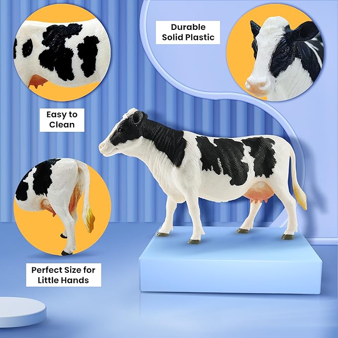 6PCS Farm Animal Toys for Kids 3-5 Realistic Plastic Farm Animal Figurines Educational Learning Toy for Toddlers Boys Girls Kids Farm Toys