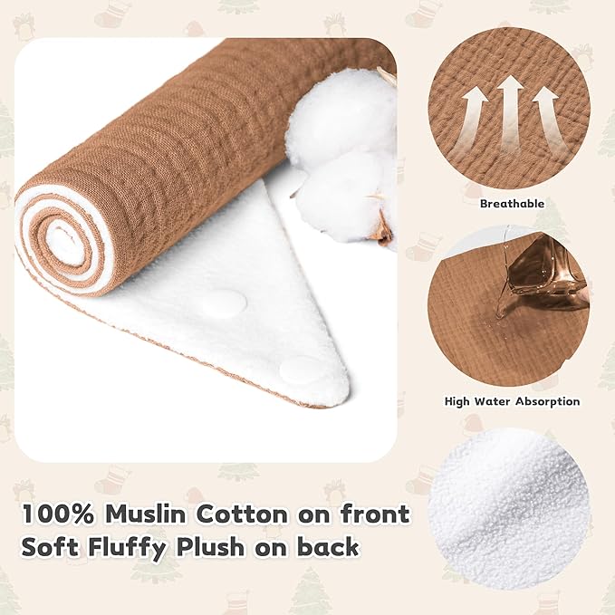 Susurration Muslin Baby Drool Bibs 6Pack Soft Triangular Adjustable Baby Bandana Bibs for Unisex Baby Girls & Boys