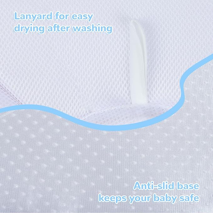 Flower Baby Bath Pad - Ultra Soft Infant Bathtub Mat with Non-Slip Petal Design, Newborn Bathing Lounger Insert for Sink or Tub, Unicorn Theme (Unicorn)