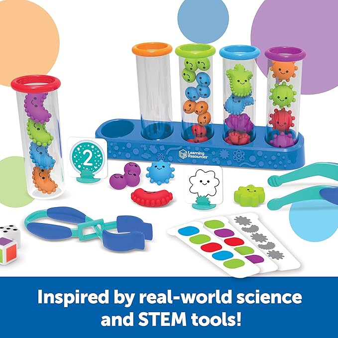 Learning Resources Silly Science Fine Motor Sorting Set - 55 Pieces, Age 3+ Educational Toy, Preschool Fine Motor Skills, PreK Manipulatives
