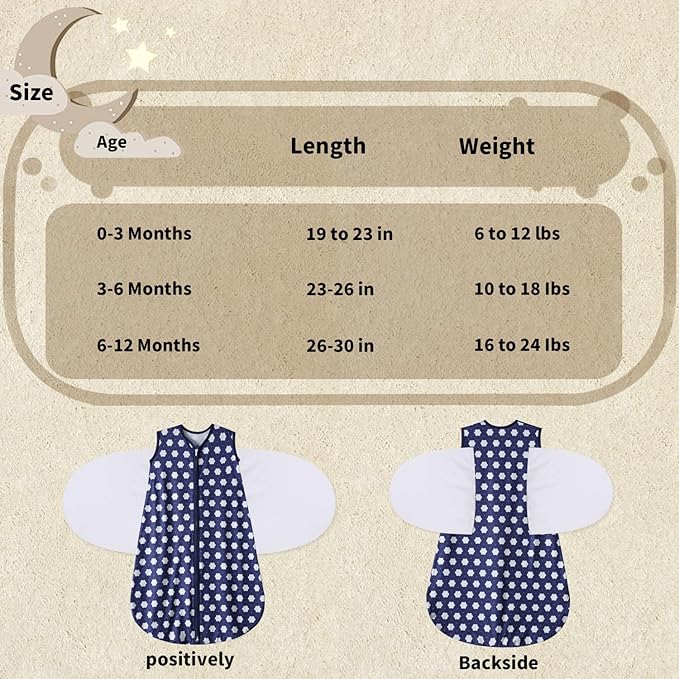 Newborn Sleep Sack Baby Swaddle,3-Way Adjustable Wearable Blanket,100% Rayon Cotton Swaddling sleeping bag. (Dinosaur&Hexagon, 3-6 Months)