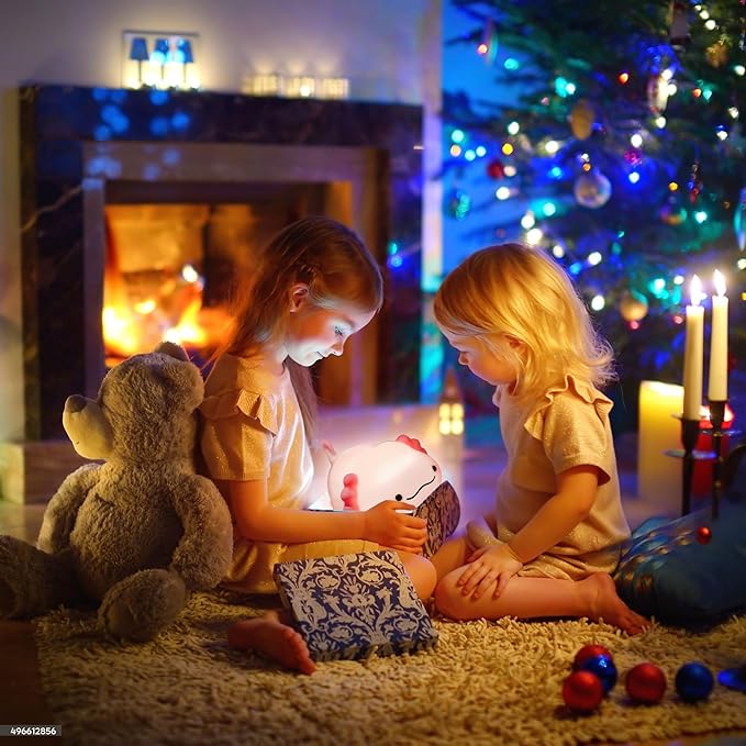 Axolotl Night Light for Kids - 3-Level Dimmable Silicone Lamp, USB-C Rechargeable Nursery Light with Auto-Off Timer for Bedroom & Breastfeeding (Squishy Animal)