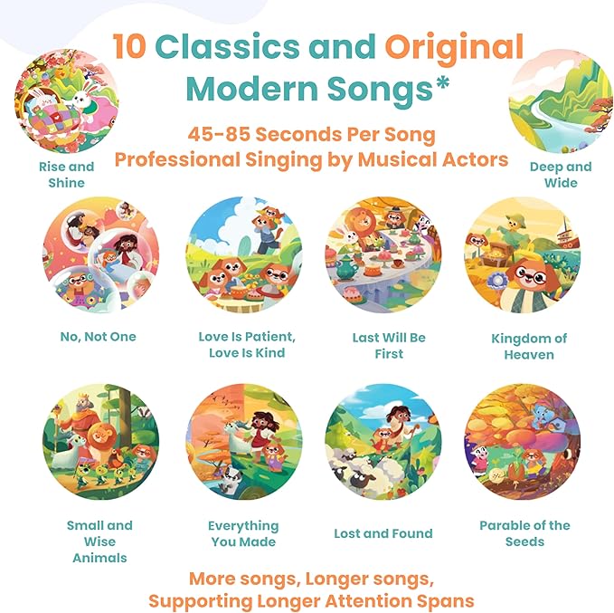 GO GO Bible Songs of Wisdom: Bible Songs Book for Toddlers, 8 Songs, Talking Books for Toddlers 2-4 Years, Sound Books, Sing Along Books, Baby Music Book, Christian Toys for Toddlers