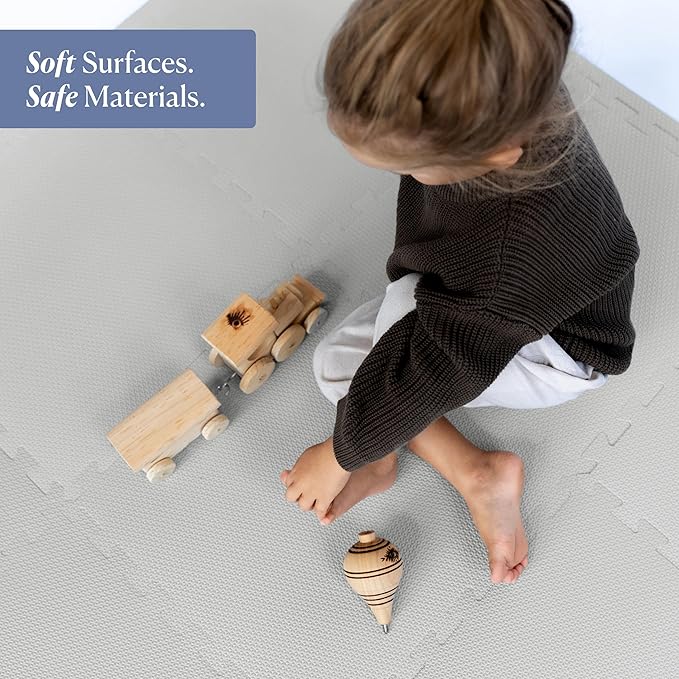 Toddlekind Playmat -Classic Foam Play Mat- 4 x 4 feet Premium Quality Foam Play Mat for Babies/Toddlers, Stylish, Non-Toxic, Odorless, Stone
