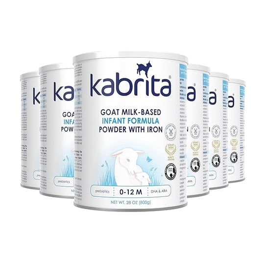 Kabrita Goat Milk-Based Infant Formula Powder with Iron, DHA, ARA & Prebiotics, for Infants 0–12 Months, Non-GMO, 28 oz (Pack of 6)
