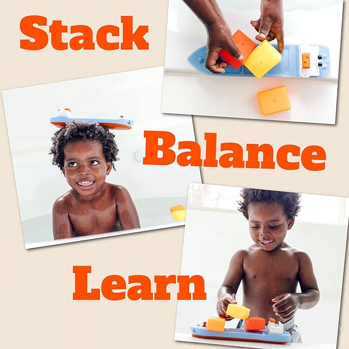 SplashEZ Bath Toy Boat for Kids & Toddlers | Mold Free Cargo Ship Toy for Bathtub Play with No Hole for Water | Ideal Size for Little Hands for Boys & Girls Ages 0 & Up