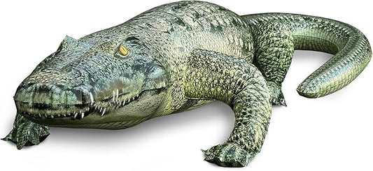 Jet Creations Alligator Inflatable 49"L (76" Head to Tail), Green with Armor Imprint, Realistic Wild Animal Toy – Sports Mascot, Pool & Garden Decor, Fall & Halloween, Photo Prop, Bird Deterrent, 1 PC