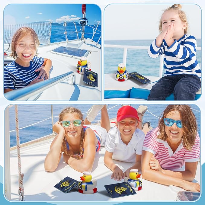 Jerify 48 Packs Cruise Ships Rubber Ducks 2 Inch Nautical Rubber Cruise Ducks Bulk Sailing Ship Toy for Carnival Party Gift Classroom Incentives Bath Tube Pool Toy