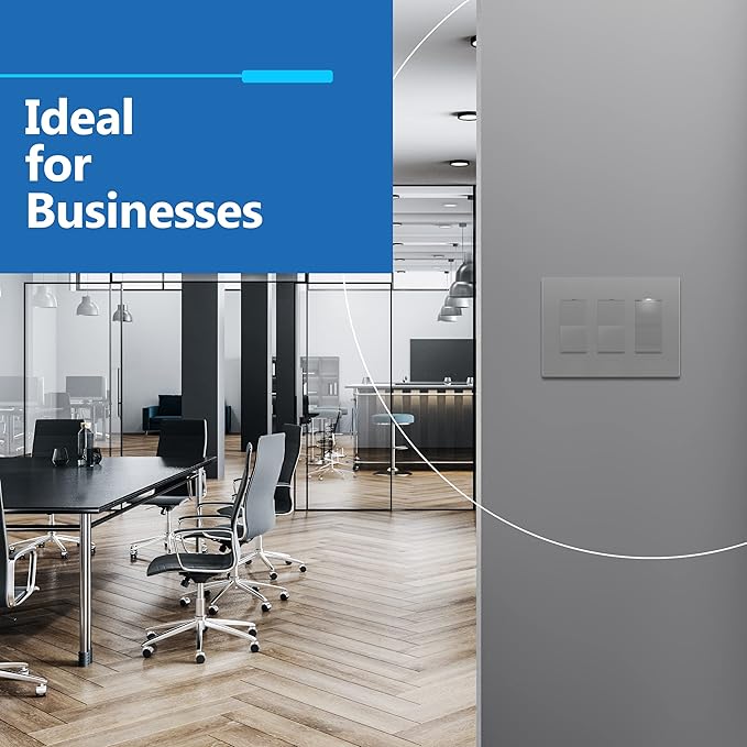 LIDER Matte Finish Decorator Switch Cover, Screwless Wall Plate, Mid-Size 3-Gang 4.88" x 6.77", Unbreakable Polycarbonate Thermoplastic, UL Listed, LSWP-33M-GY, Gray