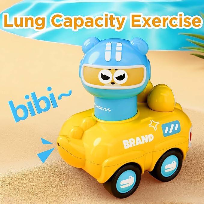 iPlay, iLearn Press to Go Animal Car Toys for Toddlers 1-3, Baby Push Go Friction Racing Cars Toy, 3pcs Infant Play Vehicle Set for 12 18 24 Month, 1st Birthday Gifts for 1 2 3 Year Old Boy Girl Child